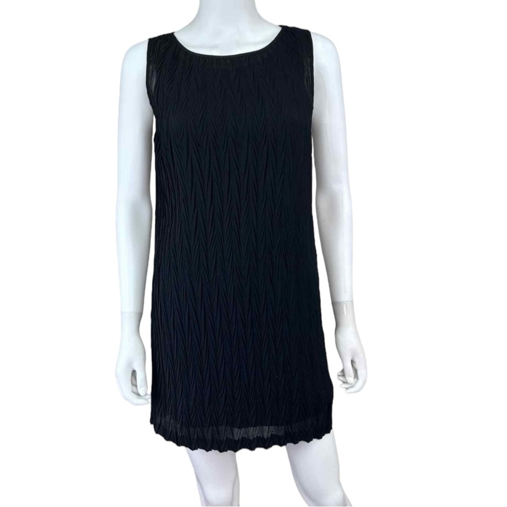 Vivienne Tam Black Textured Pattern Dress Size 1 I0370